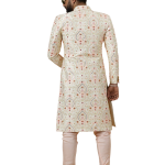 Alluring Beige Floral Thread Embroidered Sherwani for Men | Father Son Combo | Perfect Groom Wear